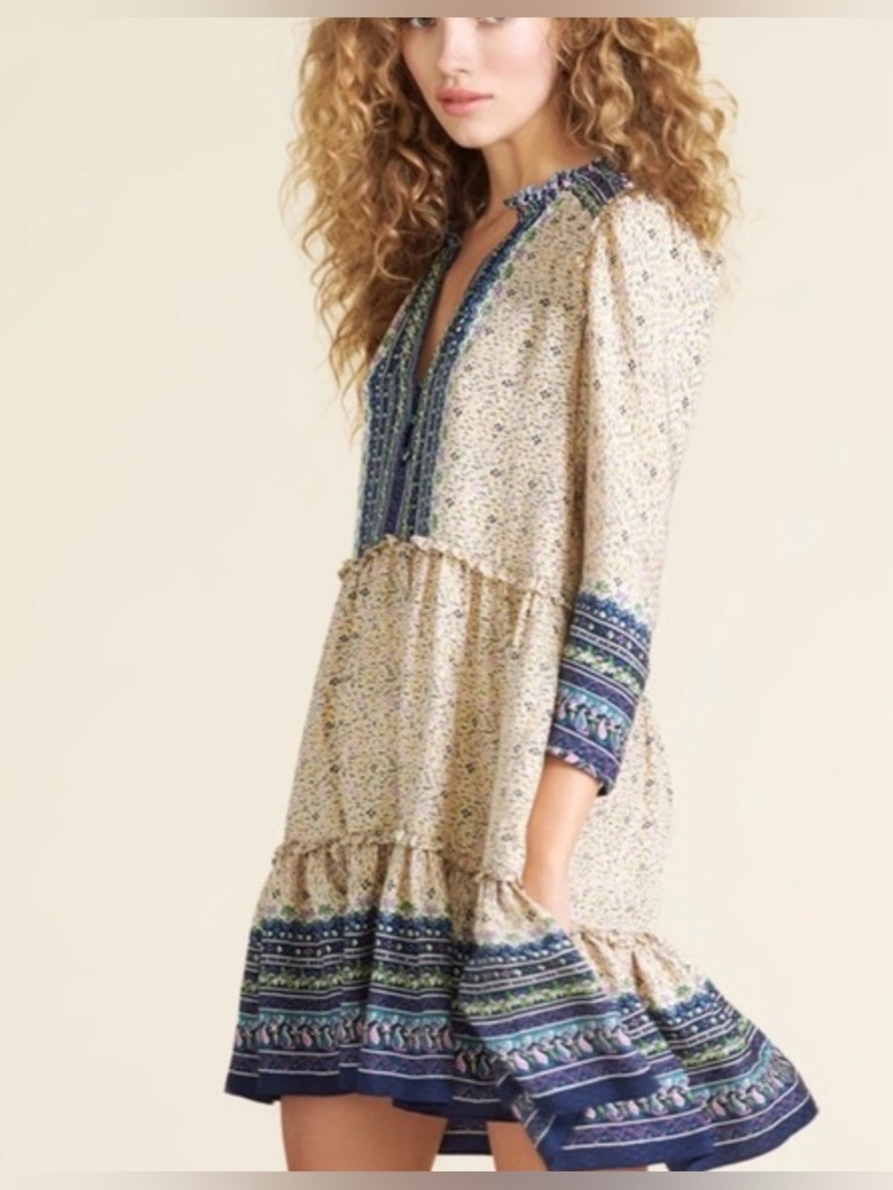 Veronica Beard Lumi Multi Abstract-geo Print Women’s Dress 100% Silk Size 2 Boho